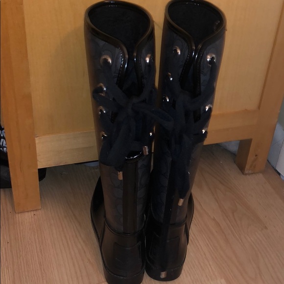 COPY - Black Coach Monogram Rain Boot - Picture 2 of 8